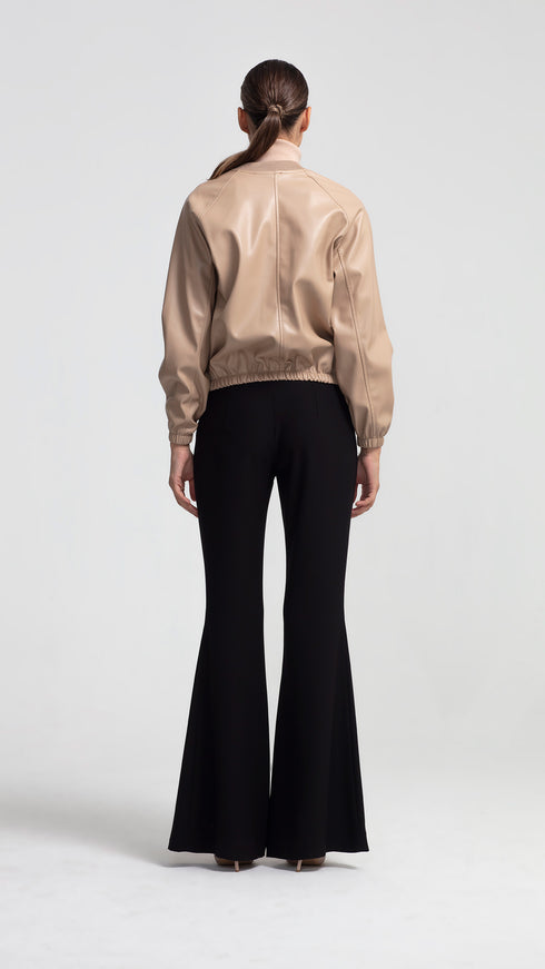 Vegan Leather Bomber Jacket
